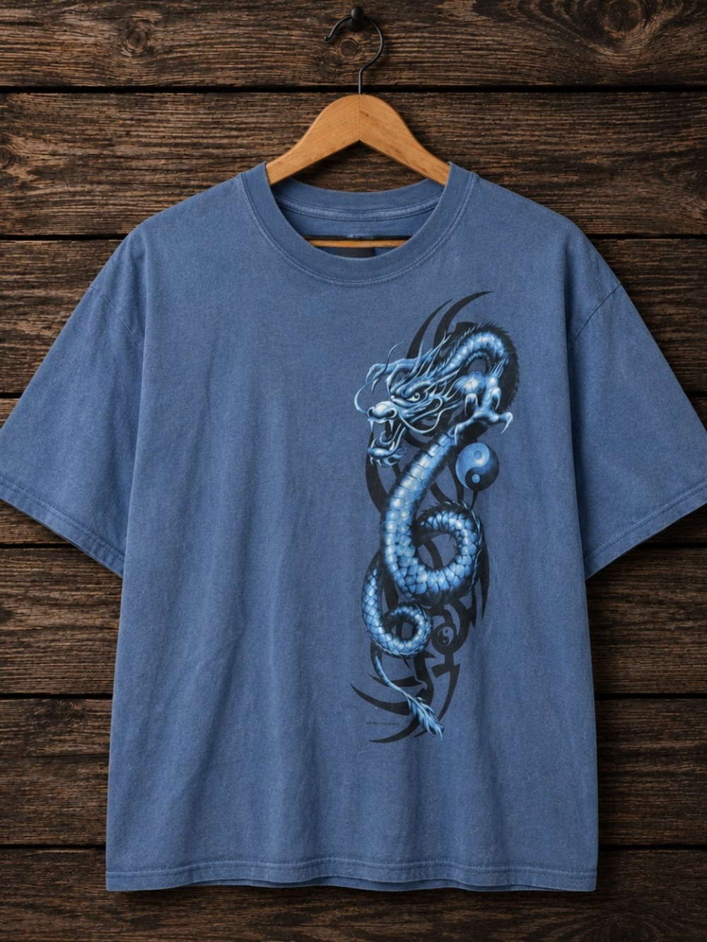 Gildan Men's IndigoBlue Graphic Dragon Tee Unisex